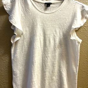Ann Taylor floppy sleeve white